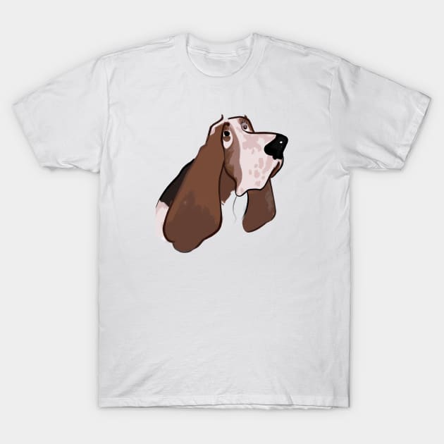 Cute Basset Hound Drawing T-Shirt by Play Zoo